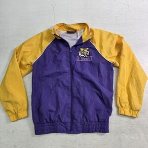 LSU Tigers NCAA Windbreaker Full Zip Jacket Purple & Gold Youth Kids Boys S (10)